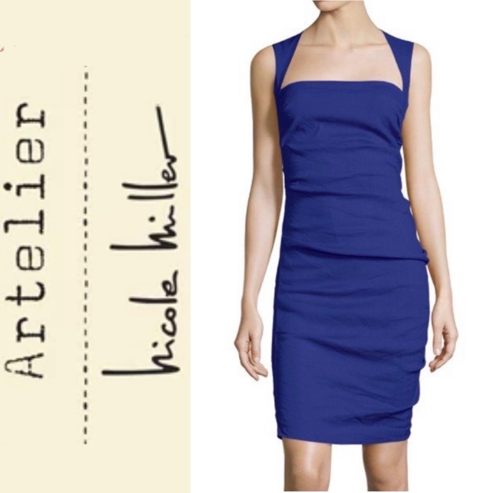 ARTELIER NICOLE MILLER Sleeveless Square-Neck Dress